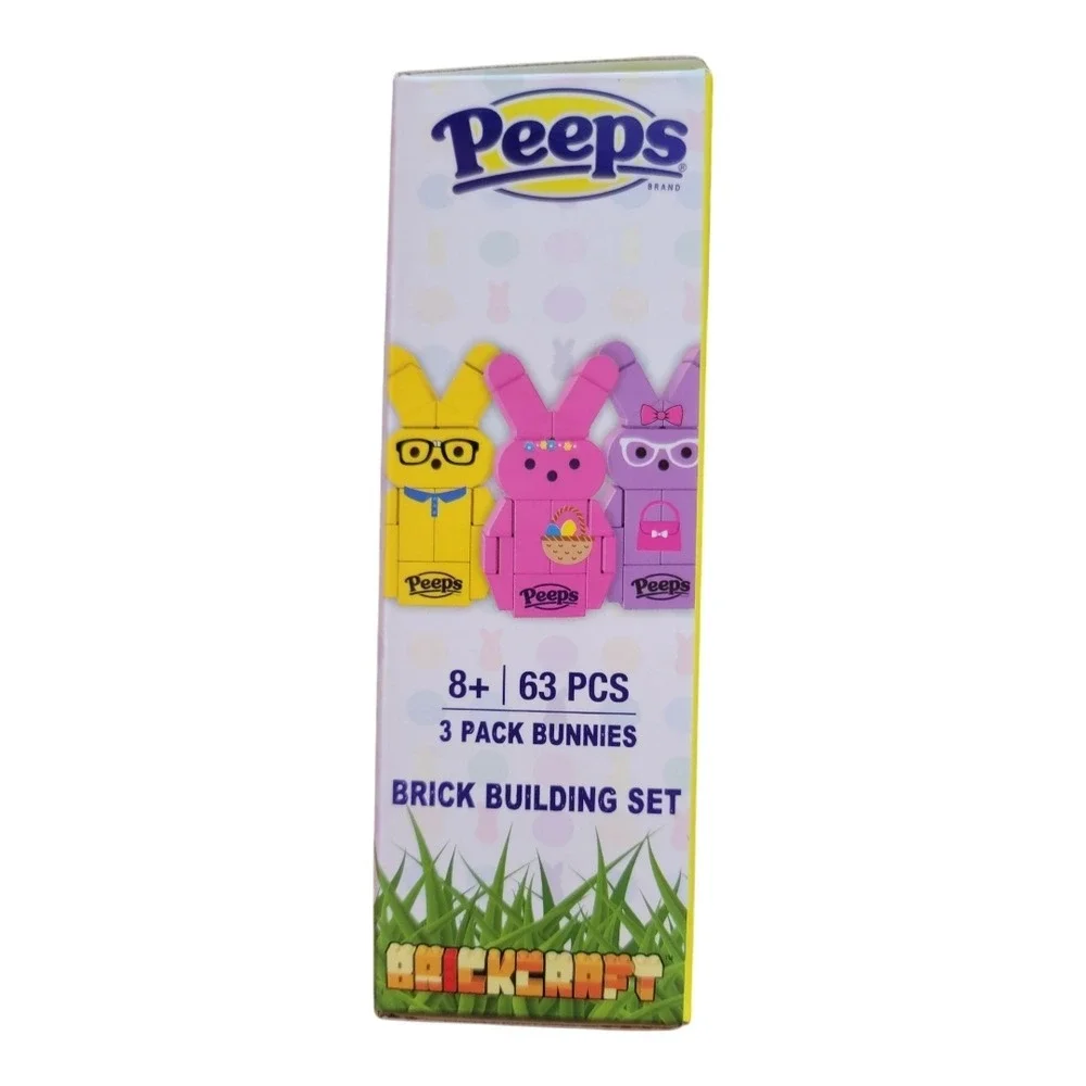 Peeps Brickcraft Building Set Kids OS Multicolor New 3 Pack Bunnies 63pc‎